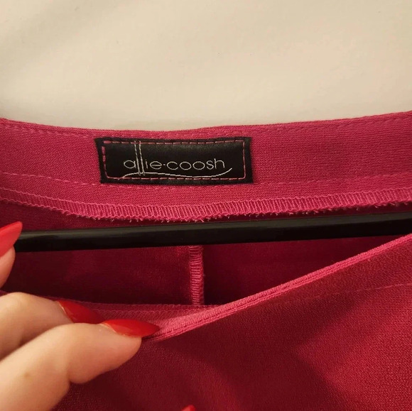 Allie Coosh Dark Pink Short Sleeved Dress Size XXL Midi #M635 - Picture 2 of 5